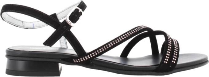 Nerogiardini Zwarte Lage Hak Sandalen voor Vrouwen Black Dames