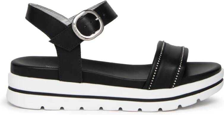 Nerogiardini Zwarte lage sandalen met stijl