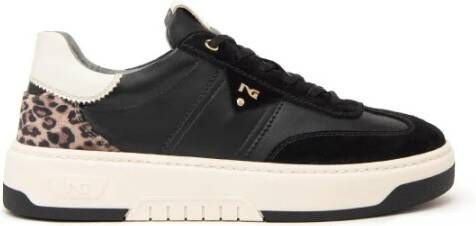 Nerogiardini Zwarte leren en suède damessneakers