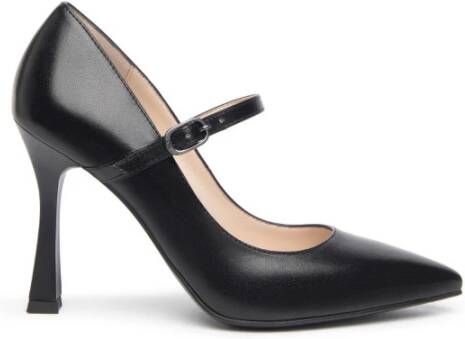 Nerogiardini Zwarte Leren Gesp Pumps Black Dames