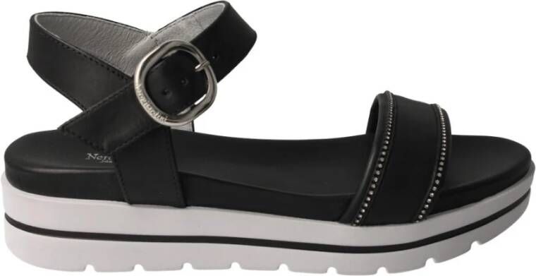 Nerogiardini Zwarte Leren Sandalen met Strass-stenen Black Dames - Foto 5