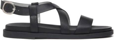 Nerogiardini Zwarte leren kruisband sandalen