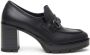 Nerogiardini Zwarte leren loafers met metalen klem Black Dames - Thumbnail 1