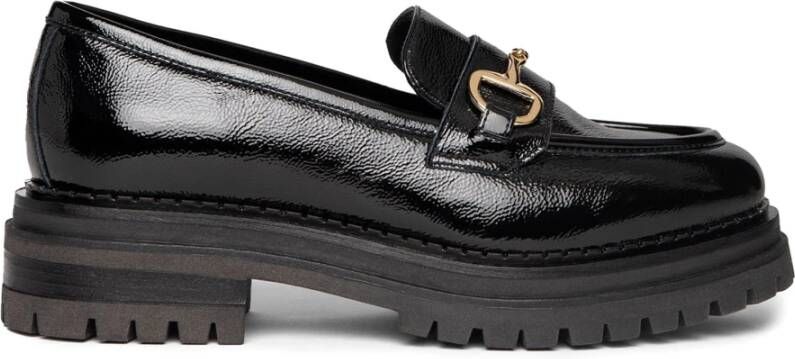 Nerogiardini Zwarte platte schoenen met verfijnd design Black Dames