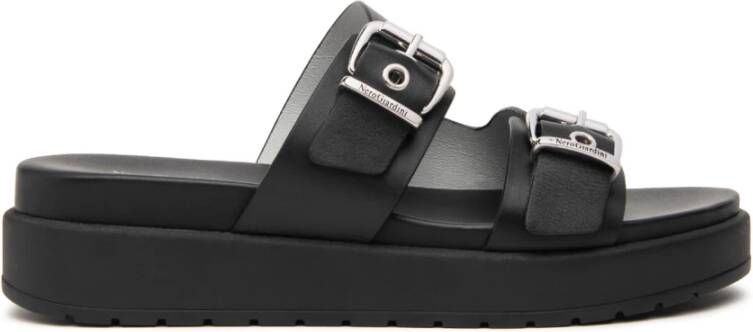 Nerogiardini Zwarte Sandalen met 2 Banden