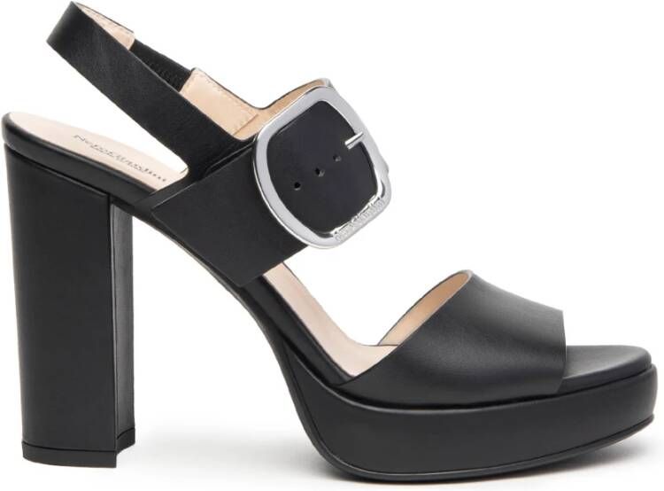 Nerogiardini Zwarte sandalen met gespdetail