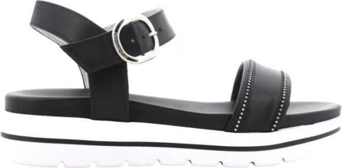 Nerogiardini Zwarte Leren Sandalen met Strass-stenen Black Dames - Foto 4