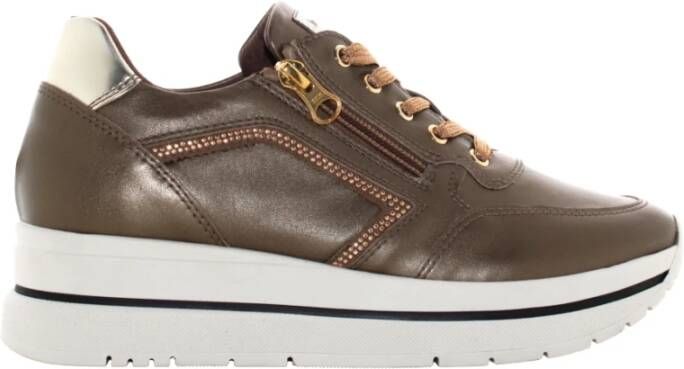 Nerogiardini Zwarte sneakers voor vrouwen Brown Dames