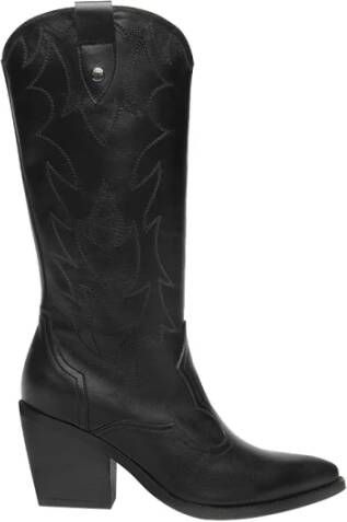 Nerogiardini Zwarte Suède Laarzen met Gespdetail Black Dames