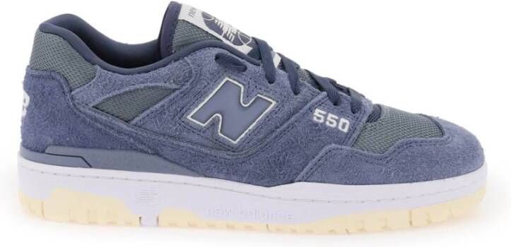 New Balance 550 Leren Sneakers met Zijperforaties Blue Heren
