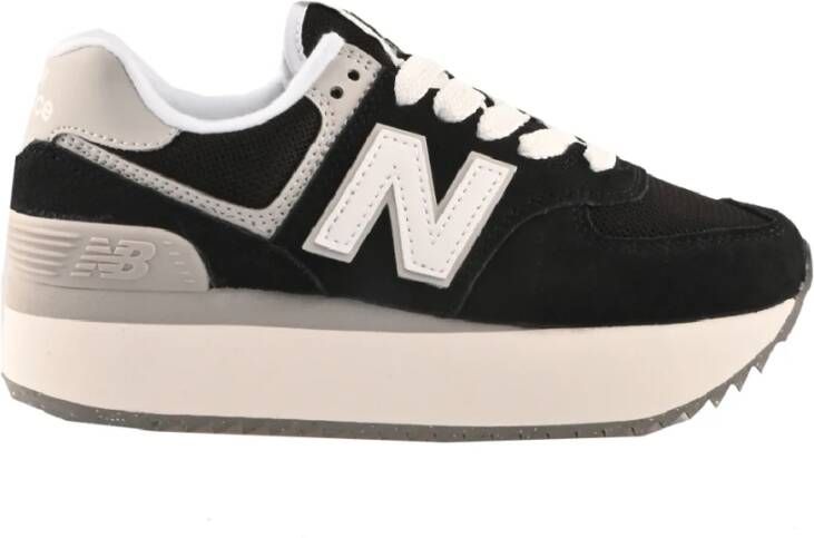 New Balance "574+ Canvas Sneakers" Zwart Dames