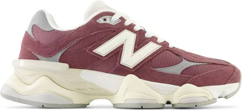 New Balance 9060 VNA Sneakers Gewassen Bordeaux Rots Grijs Rood Heren