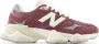 New Balance 9060 VNA Sneakers Gewassen Bordeaux Rots Grijs Rood Heren - Thumbnail 1