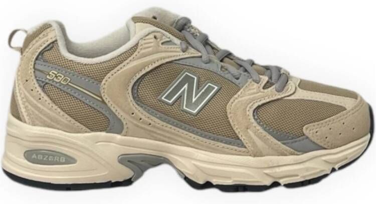 New Balance Stijlvolle Sneakers met Stoffen Bovenwerk Beige Dames