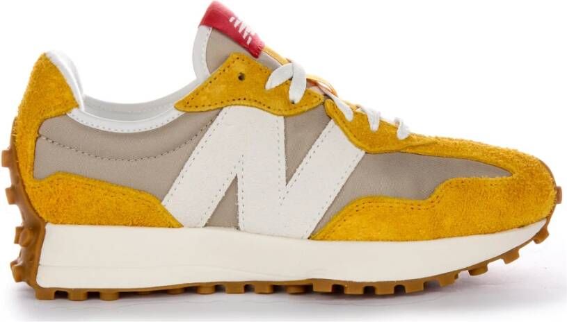 New Balance Grijze Gele Sneakers Retro Stijl Multicolor Dames