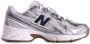 New Balance Grijze Leren Sneakers Geperforeerde Details - Thumbnail 1