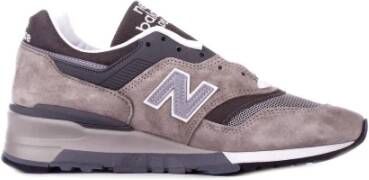 New Balance Grijze Sneakers Aanbevolen Maat Groter Suède Bovenwerk Normale Pasvorm Rubberen Zool