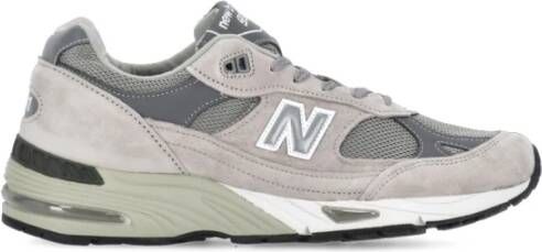 New Balance "Grijze Leren Sneakers met Reflecterende Details" Grijs Dames