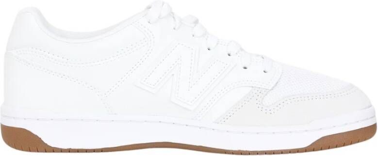 New Balance Iconische Witte Sneakers met Fluweel Details White Heren