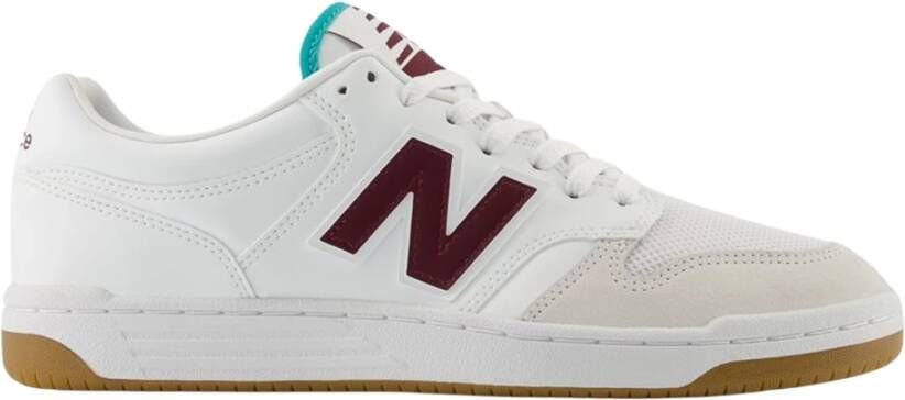 New Balance Klassiek 480 Laag Wit & Bourgondië Multicolor