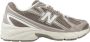 New Balance Bruine Tech Stof Sneakers Ronde Neus - Thumbnail 1