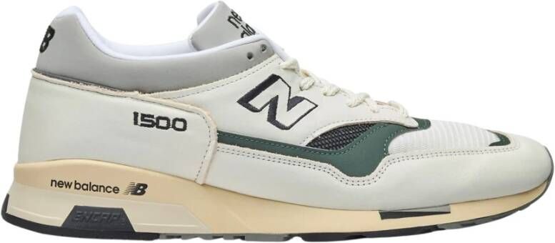 New Balance Witte Leren Sneakers Paneelontwerp White Heren