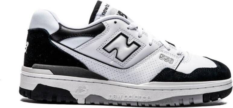 New Balance Luxe Leren Sneakers in Bianco Nero White Unisex