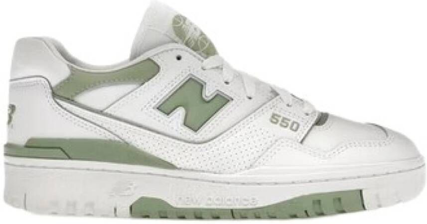 New Balance Mint Green Leather Sneakers White Heren