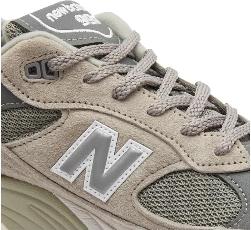 New Balance "Grijze Leren Sneakers met Reflecterende Details" Grijs Dames - Foto 3