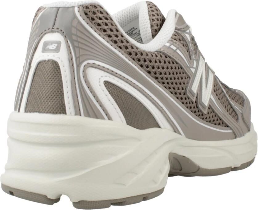 New Balance Bruine Tech Stof Sneakers Ronde Neus - Foto 5