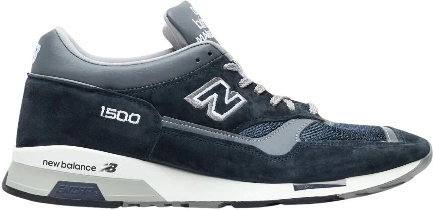 New Balance Blauwe Suède Sneakers Ronde Neus Logo Blue Heren