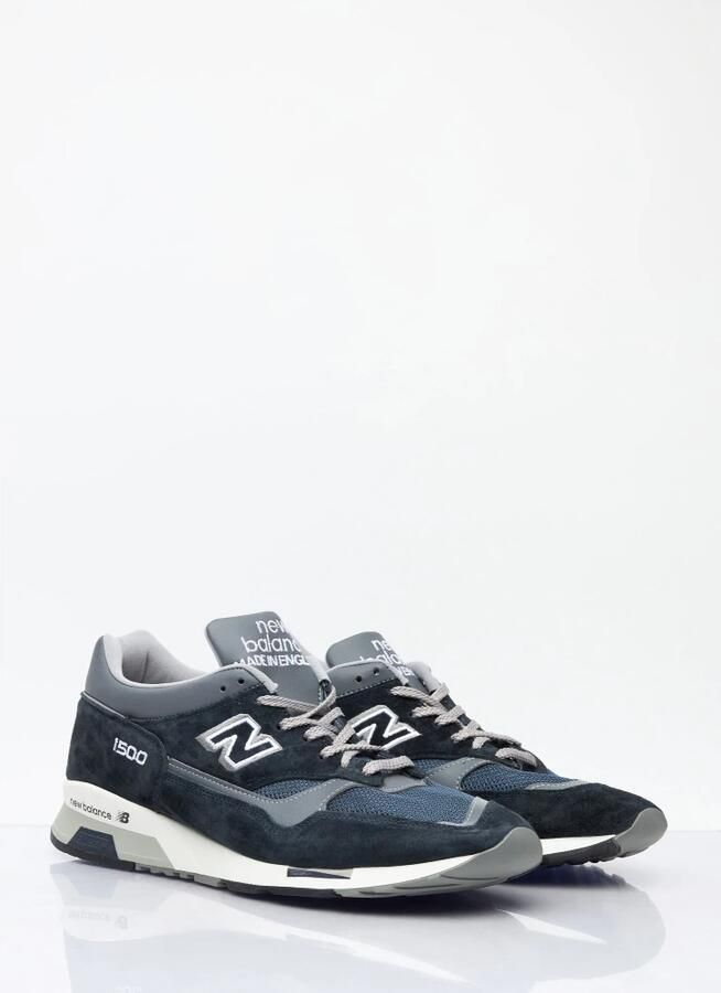 New Balance Blauwe Suède Sneakers Ronde Neus Logo Blue Heren - Foto 4