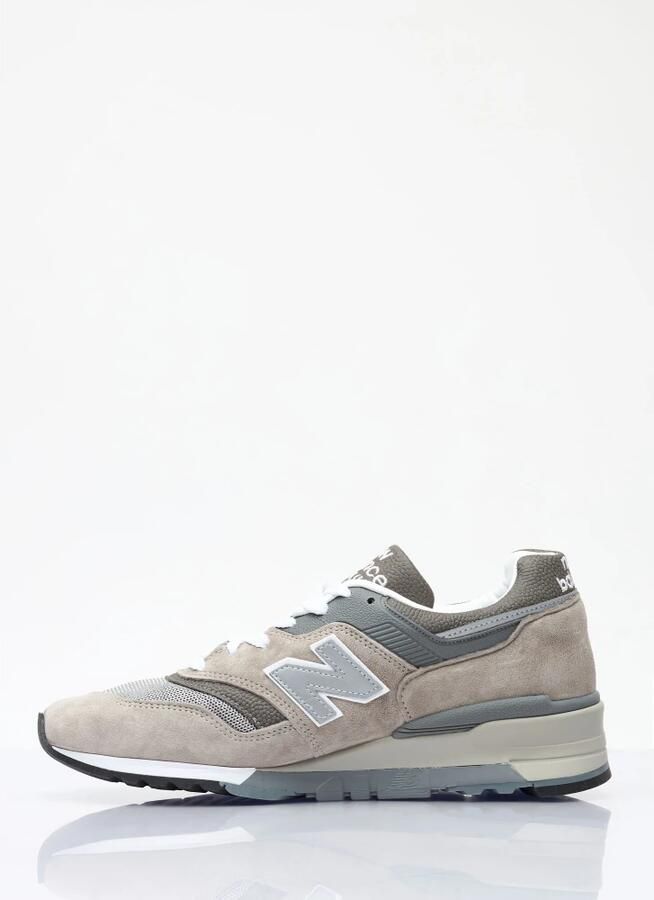 New Balance Grijze Sneakers Aanbevolen Maat Groter Suède Bovenwerk Normale Pasvorm Rubberen Zool - Foto 5