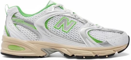 New Balance Technische stoffen veterschoen met leren inzetstukken