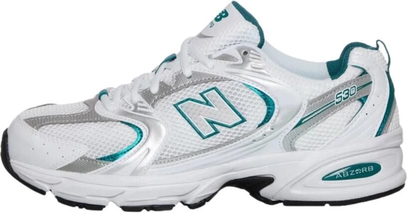 New Balance Lage Sneakers MR 530 White Silver Metallic Green