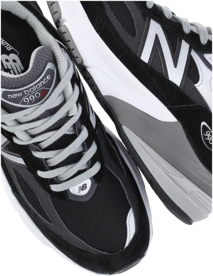 New Balance Zwarte Sneakers Suède Rubberen Zool Canvas Black Dames