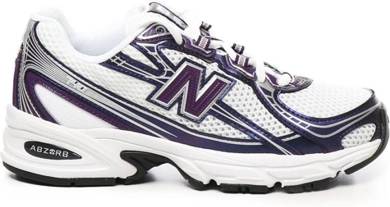New Balance Reflecterend N Logo Sneakers Wit Paars Multicolor