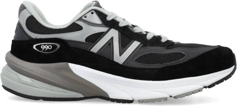 New Balance Zwarte Sneakers Suède Rubberen Zool Canvas Black