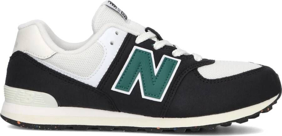 New Balance 574 sneakers zwart wit groen Jongens Meisjes Suede Meerkleurig 39