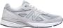 New Balance USA 990v4 Sneakers met Suède en Mesh Gray Heren - Thumbnail 5