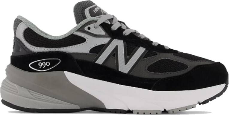 New Balance Zwarte Sneakers Suède Rubberen Zool Canvas Black