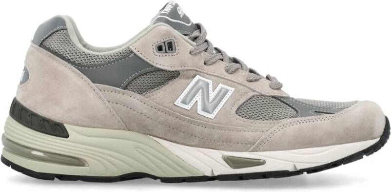 New Balance "Grijze Leren Sneakers met Reflecterende Details" Grijs Dames