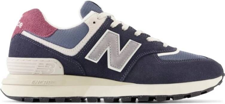 New Balance 574Lgfn Sneakers Marineblauw met Grijs en Granaatappel Details Meerkleurig Heren