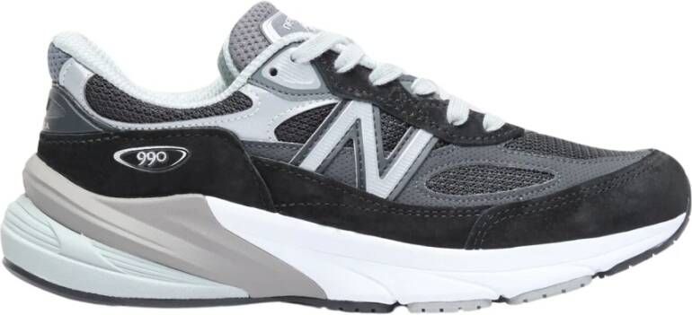 New Balance Zwarte Sneakers Suède Rubberen Zool Canvas Black