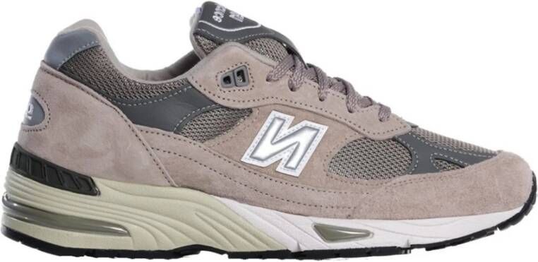 New Balance "Grijze Leren Sneakers met Reflecterende Details" Grijs Dames
