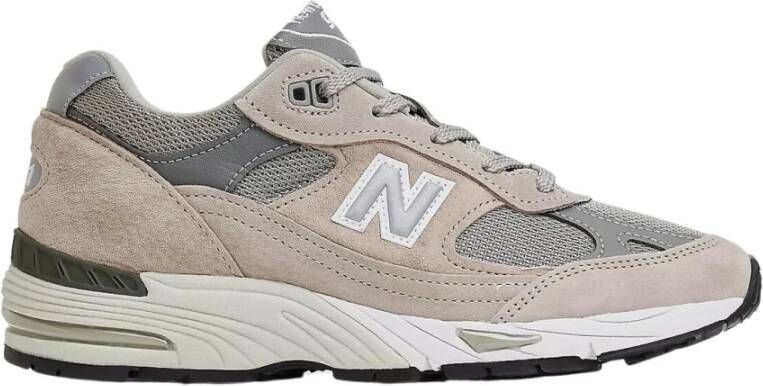 New Balance "Grijze Leren Sneakers met Reflecterende Details" Grijs Dames