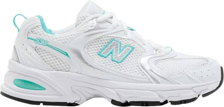 New Balance Wit Teal Sneakers Stijl Comfort