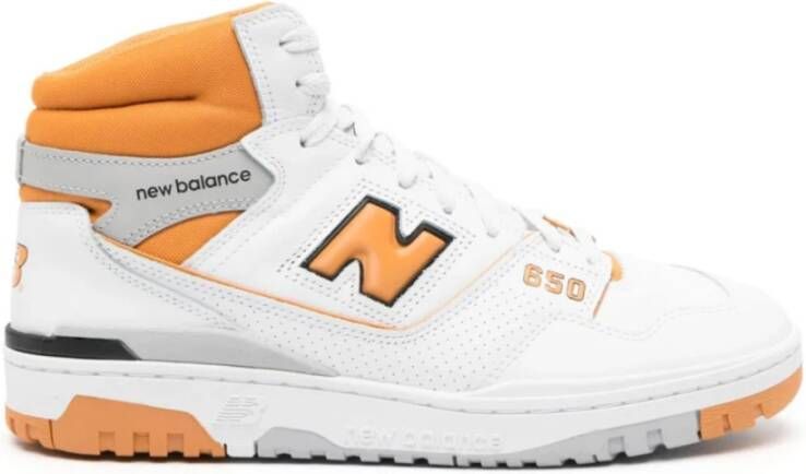 New Balance Wit Oranje High-Top Sneakers White Heren