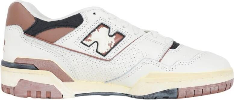 New Balance Witte en Bruine Veterschoenen voor Heren White Heren