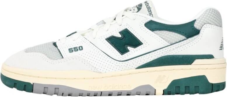 New Balance Witte en groene damessneakers 550 Green Dames